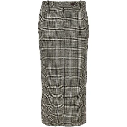 Wool-blend midi skirt with Check motif