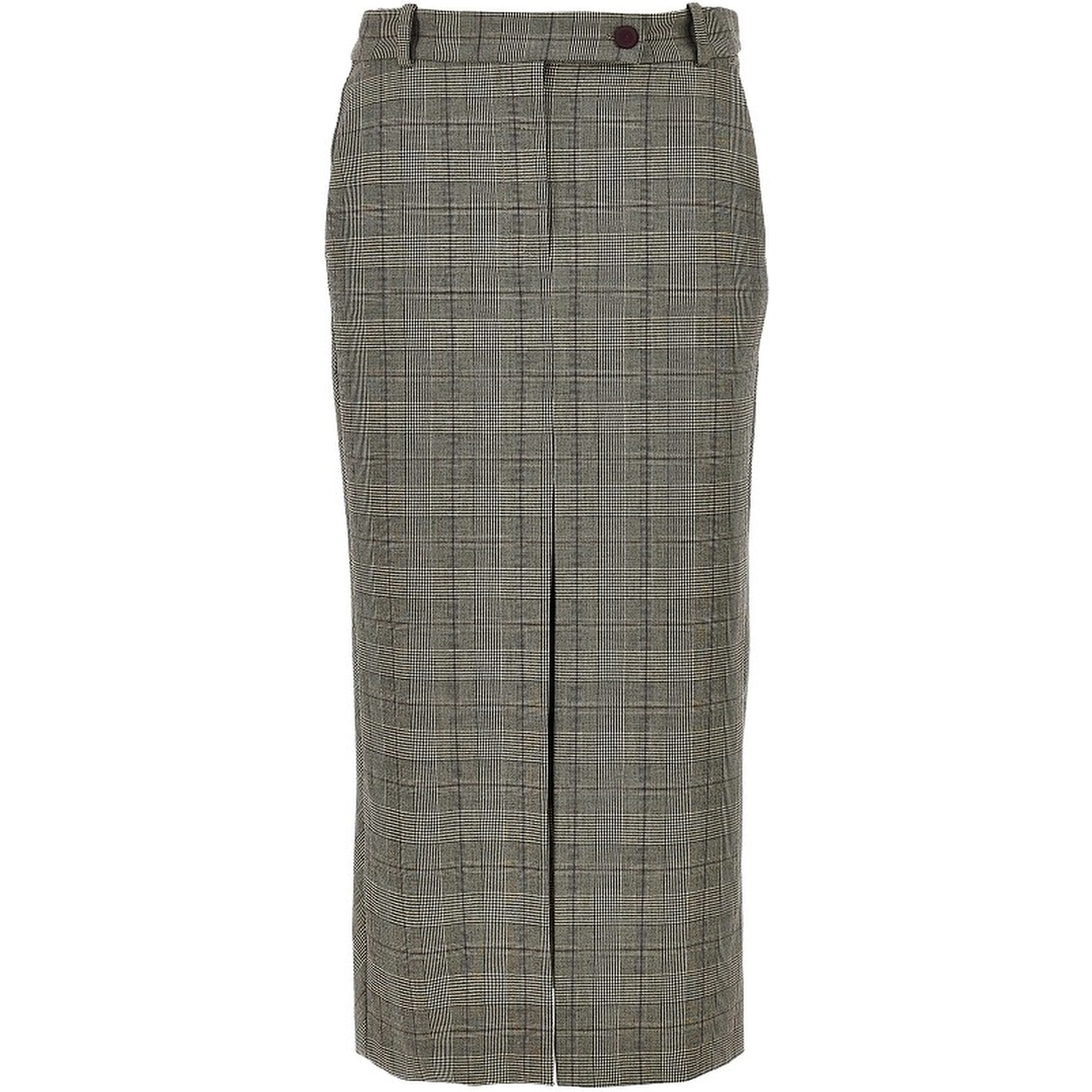 Wool-blend midi skirt with Check motif