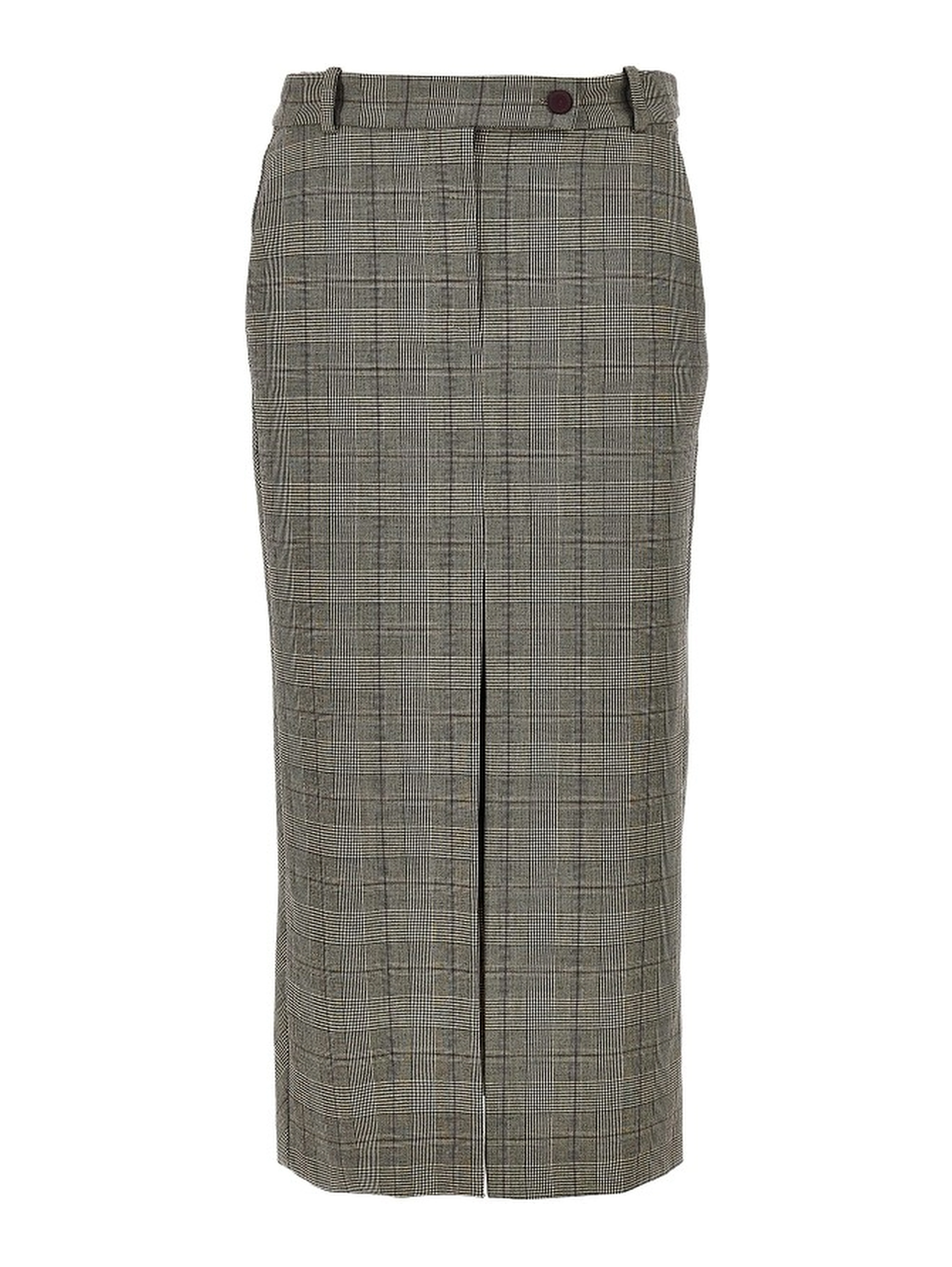 Wool-blend midi skirt with Check motif