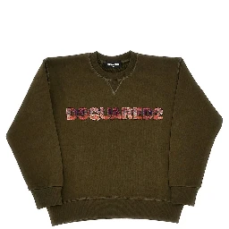 Check logo patch crewneck sweatshirt