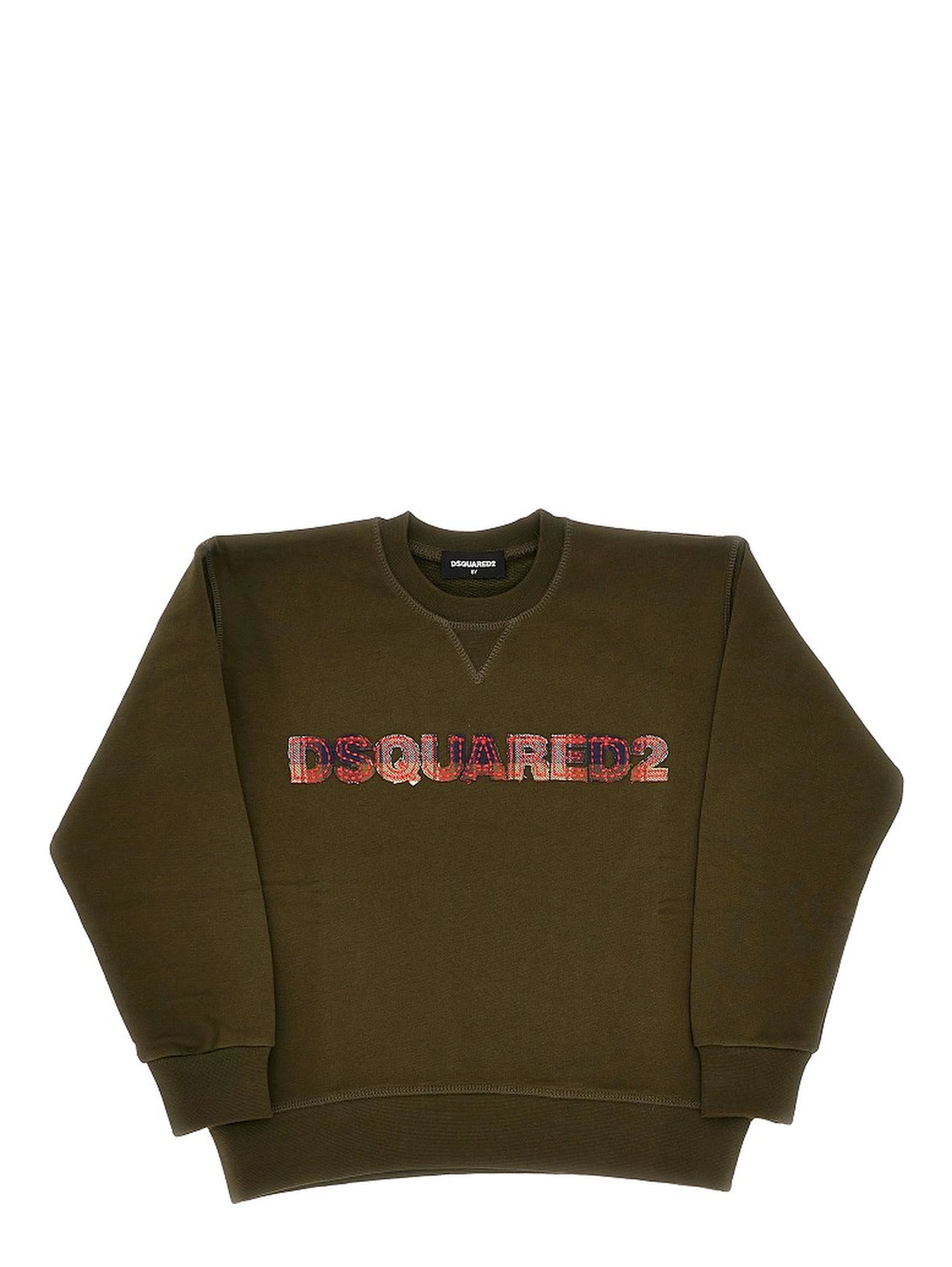 Check logo patch crewneck sweatshirt