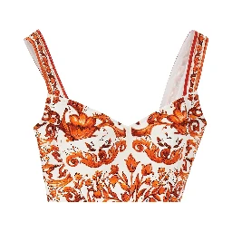 Charmeuse top with Maiolica print