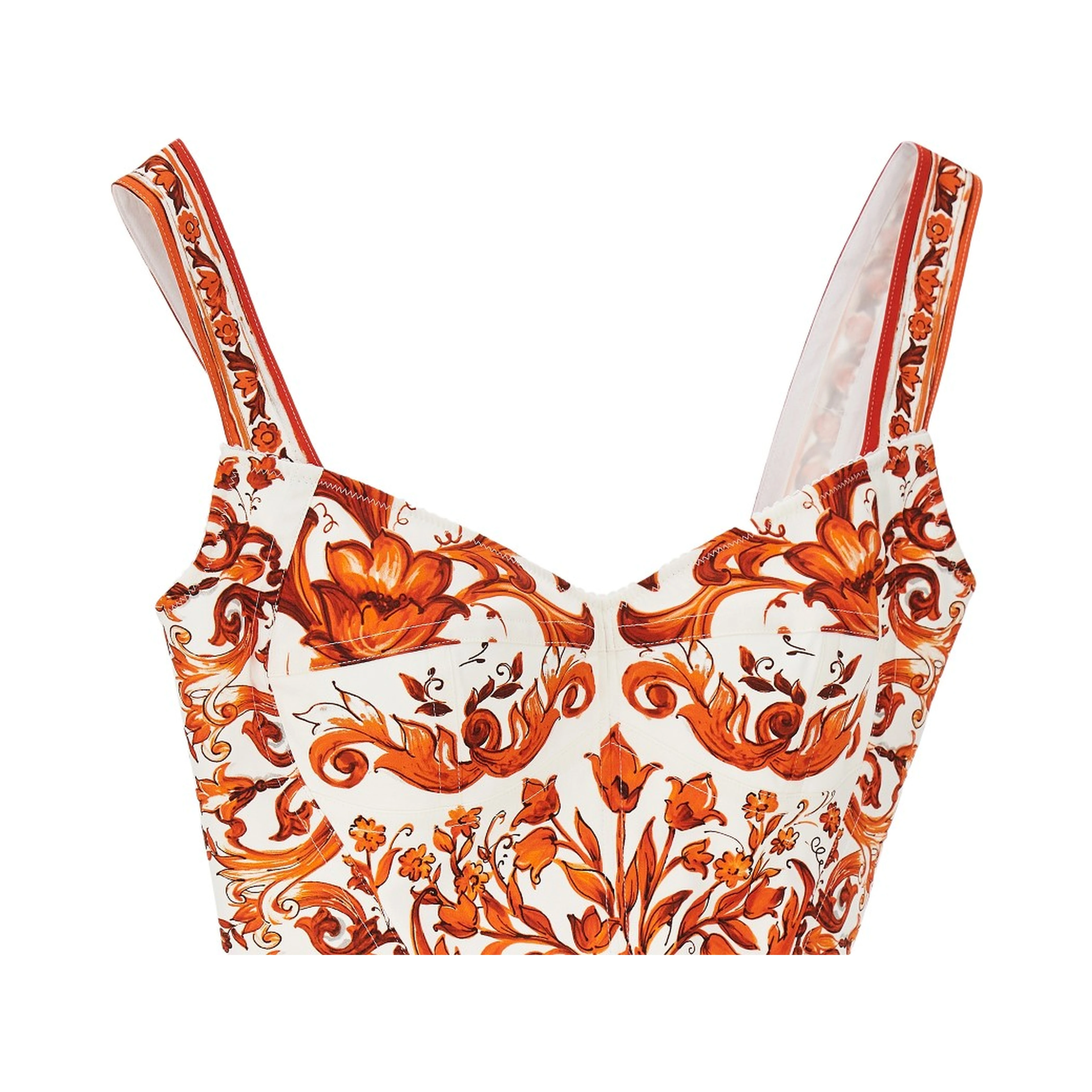 Charmeuse top with Maiolica print