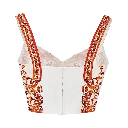 Charmeuse top with Maiolica print
