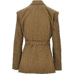 Gabardine jacket with belt
