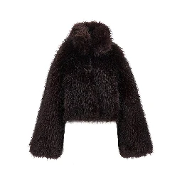 Faux fur cropped jacket