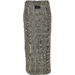 Wool-blend midi skirt with Check motif