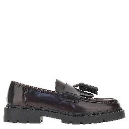 Leather loafers with tassels