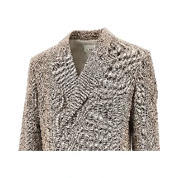 Double-breasted wool jacket with martingale