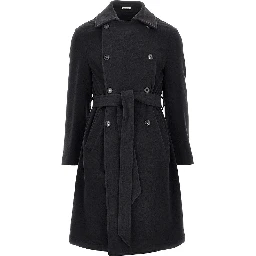 Wool cloth coat with belt