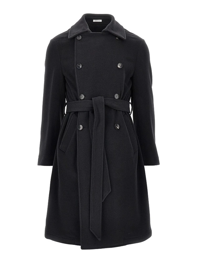 Wool cloth coat with belt