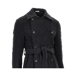 Wool cloth coat with belt