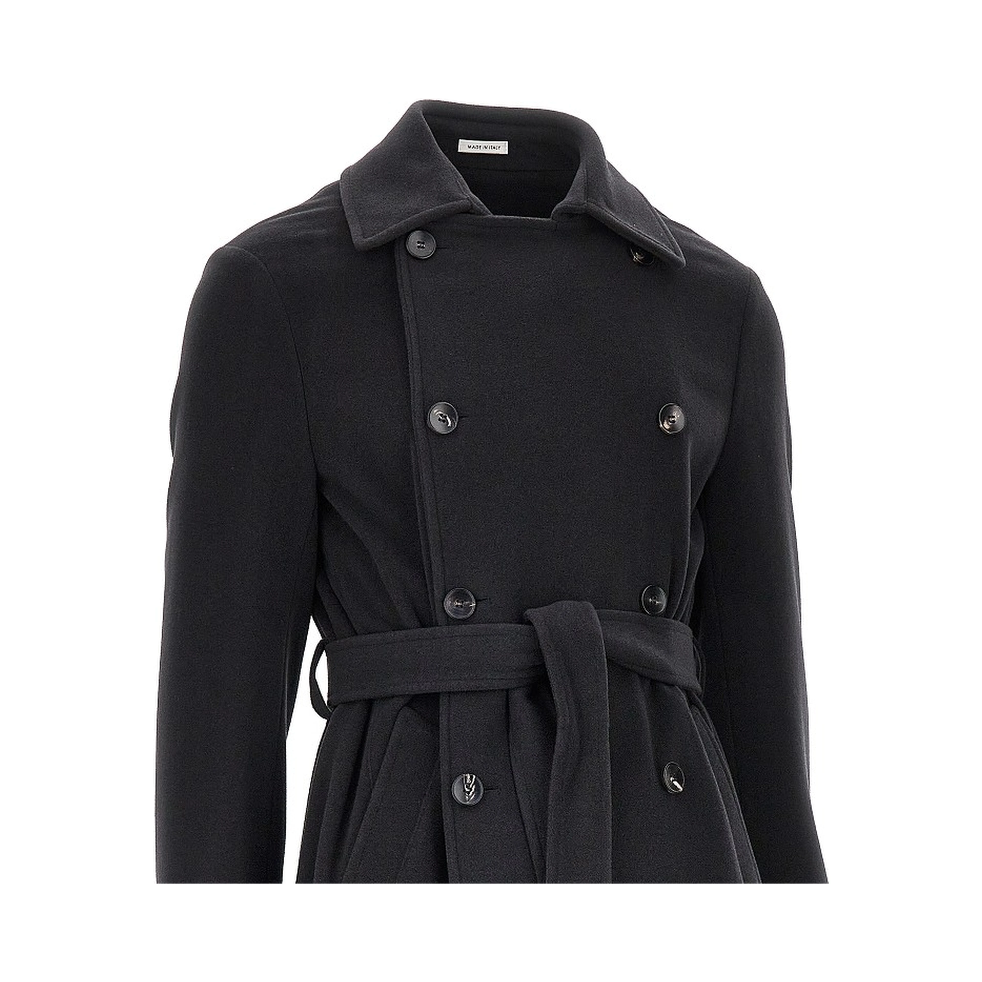 Wool cloth coat with belt