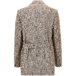 Double-breasted wool jacket with martingale