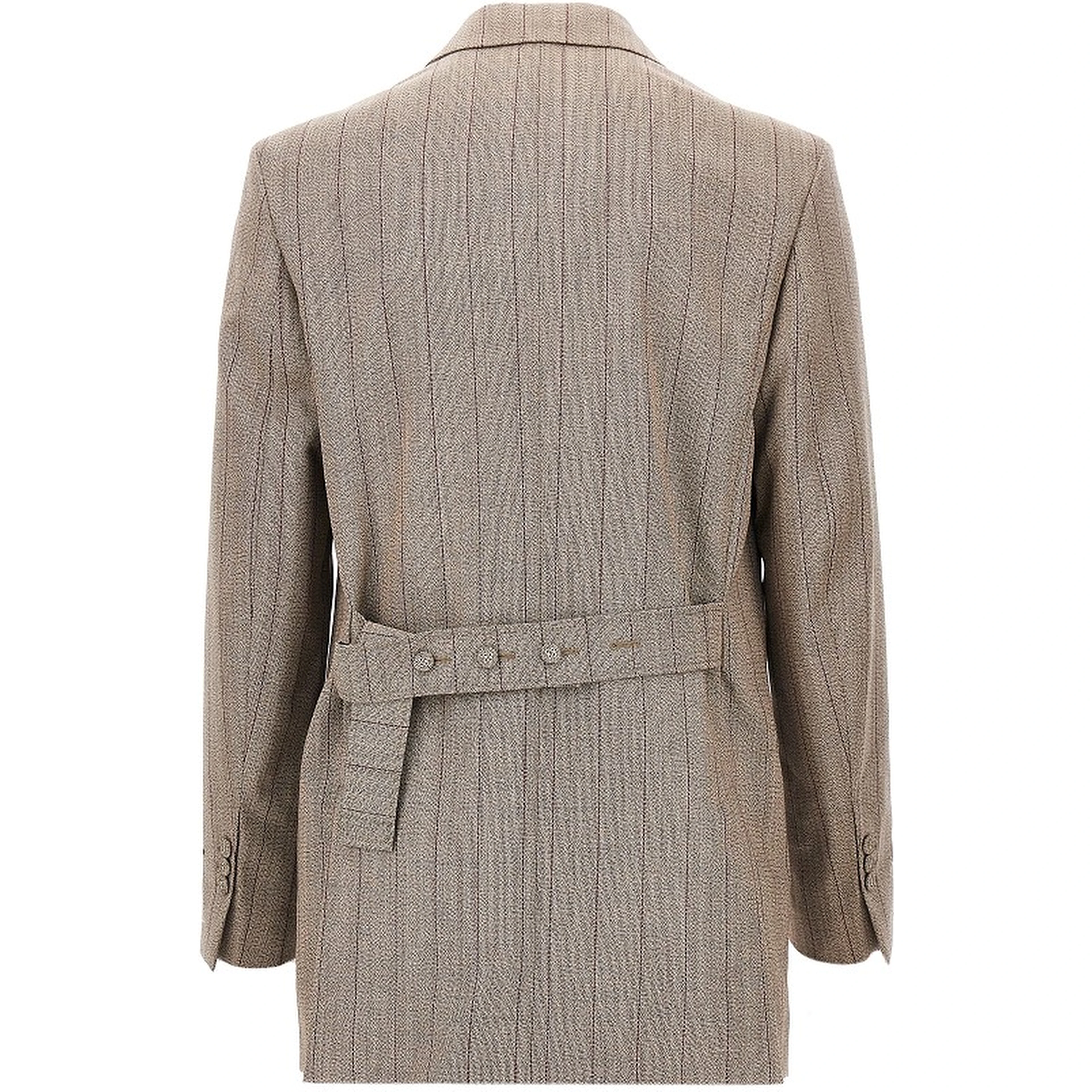 Double-breasted wool jacket with martingale