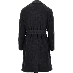 Wool cloth coat with belt