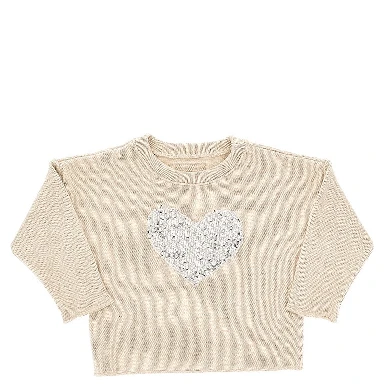Sequinned heart cotton-blend sweater