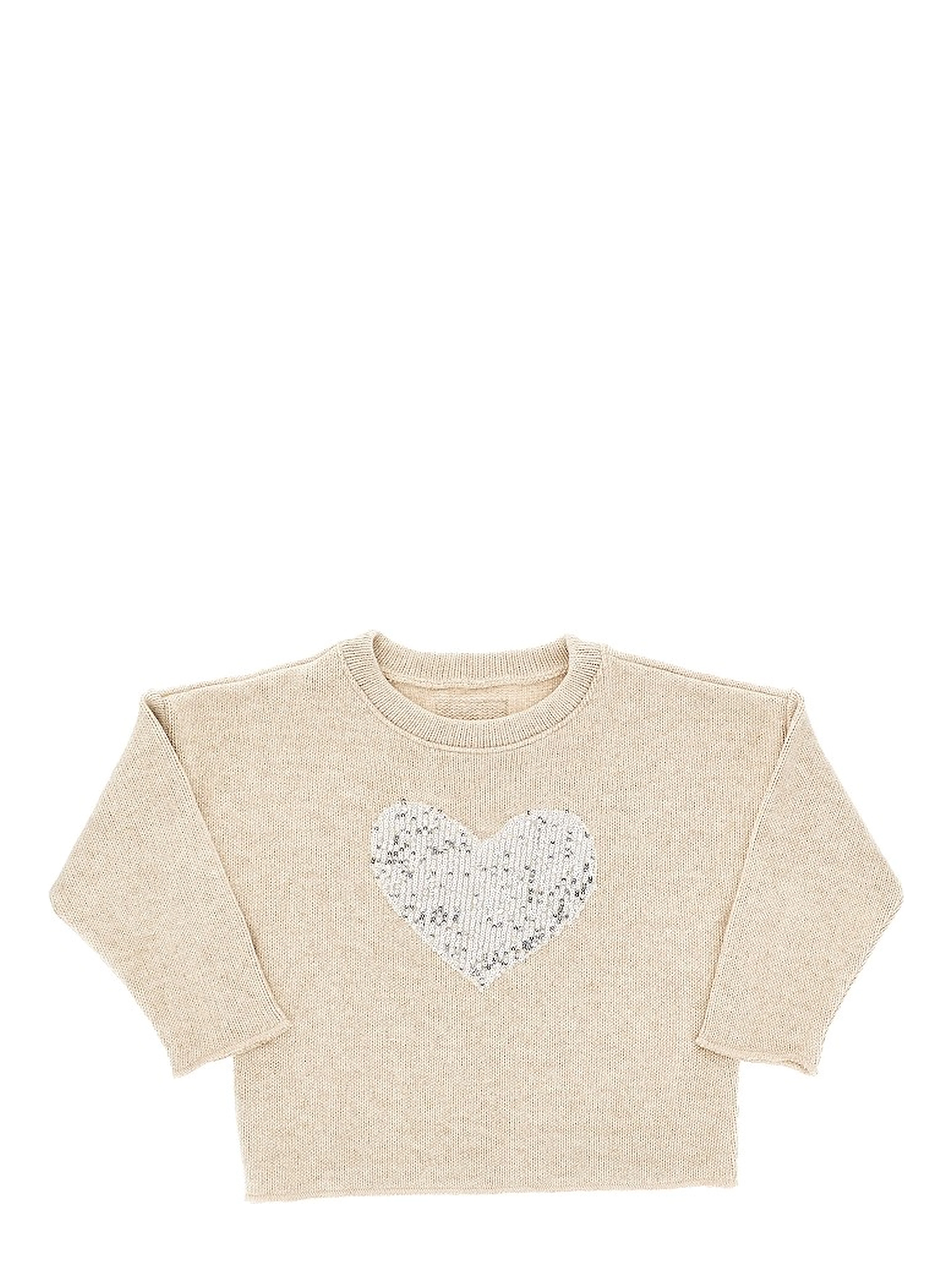Sequinned heart cotton-blend sweater