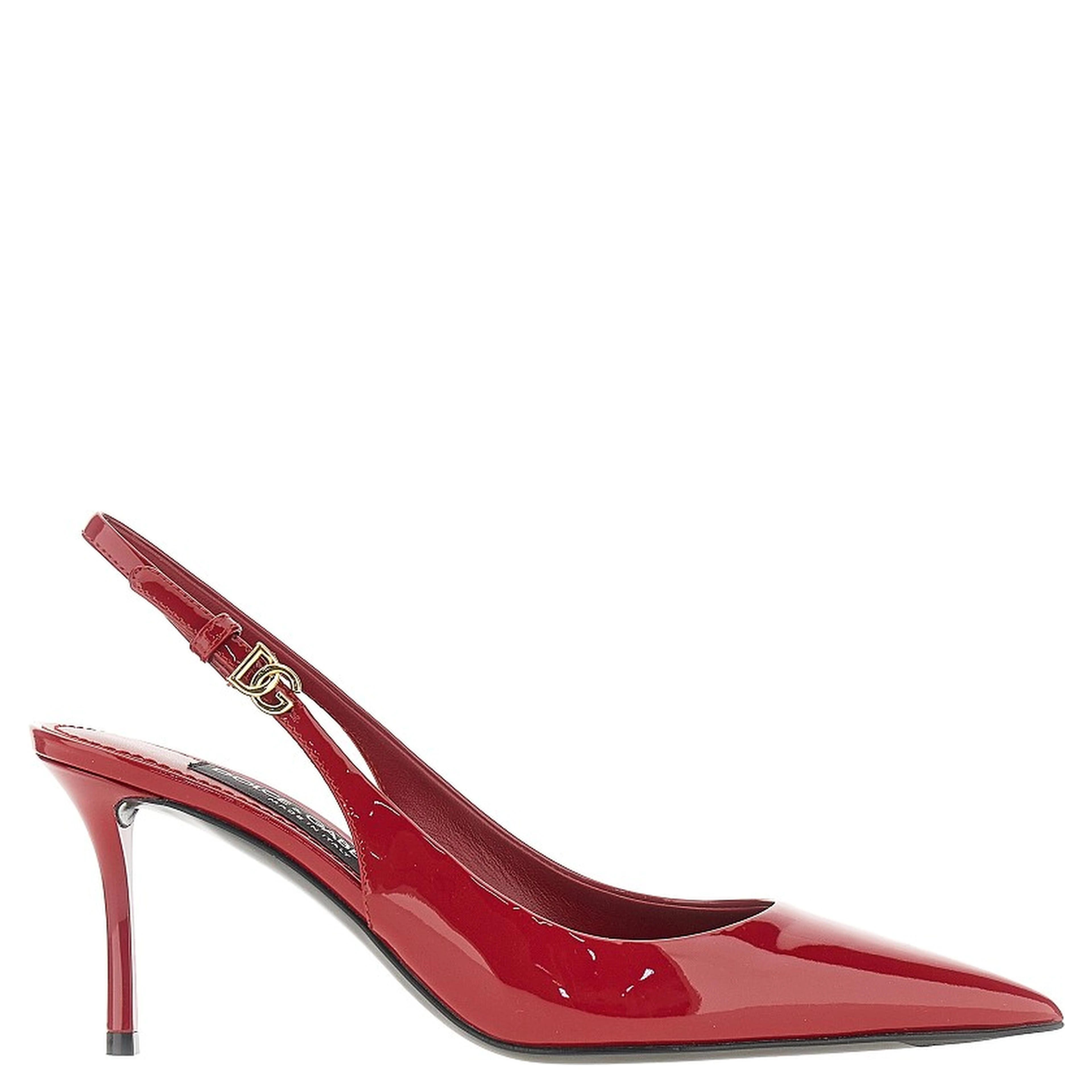 Patent leather slingback pumps