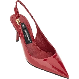 Patent leather slingback pumps
