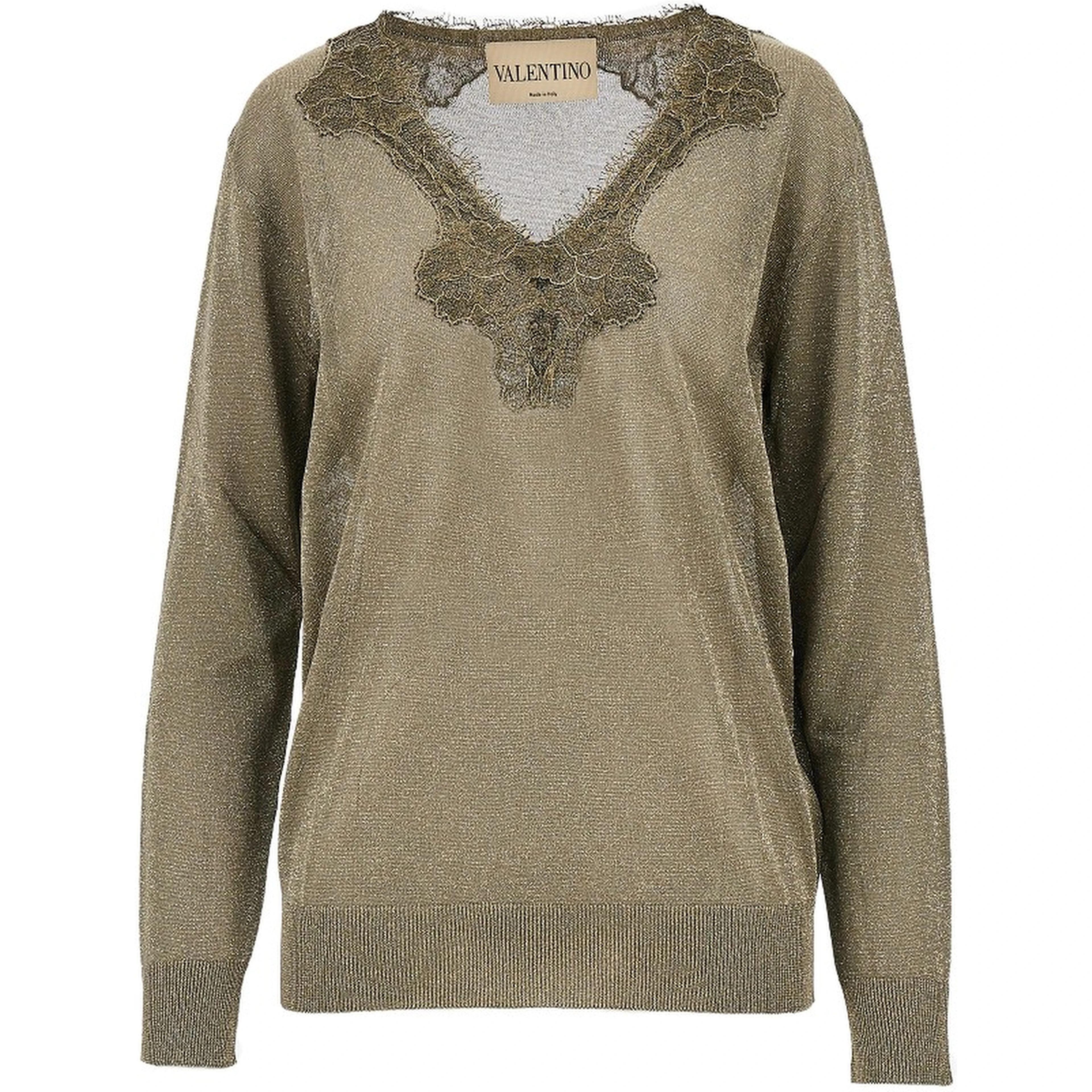 Lurex sweater with lace