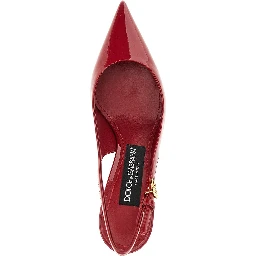 Patent leather slingback pumps