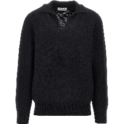 Merino wool and cashmere polo shirt