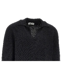 Merino wool and cashmere polo shirt