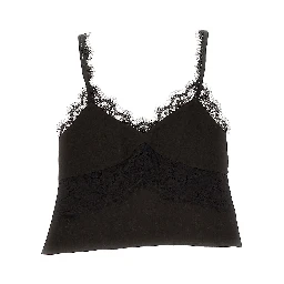 Jacquard and lace lingerie top