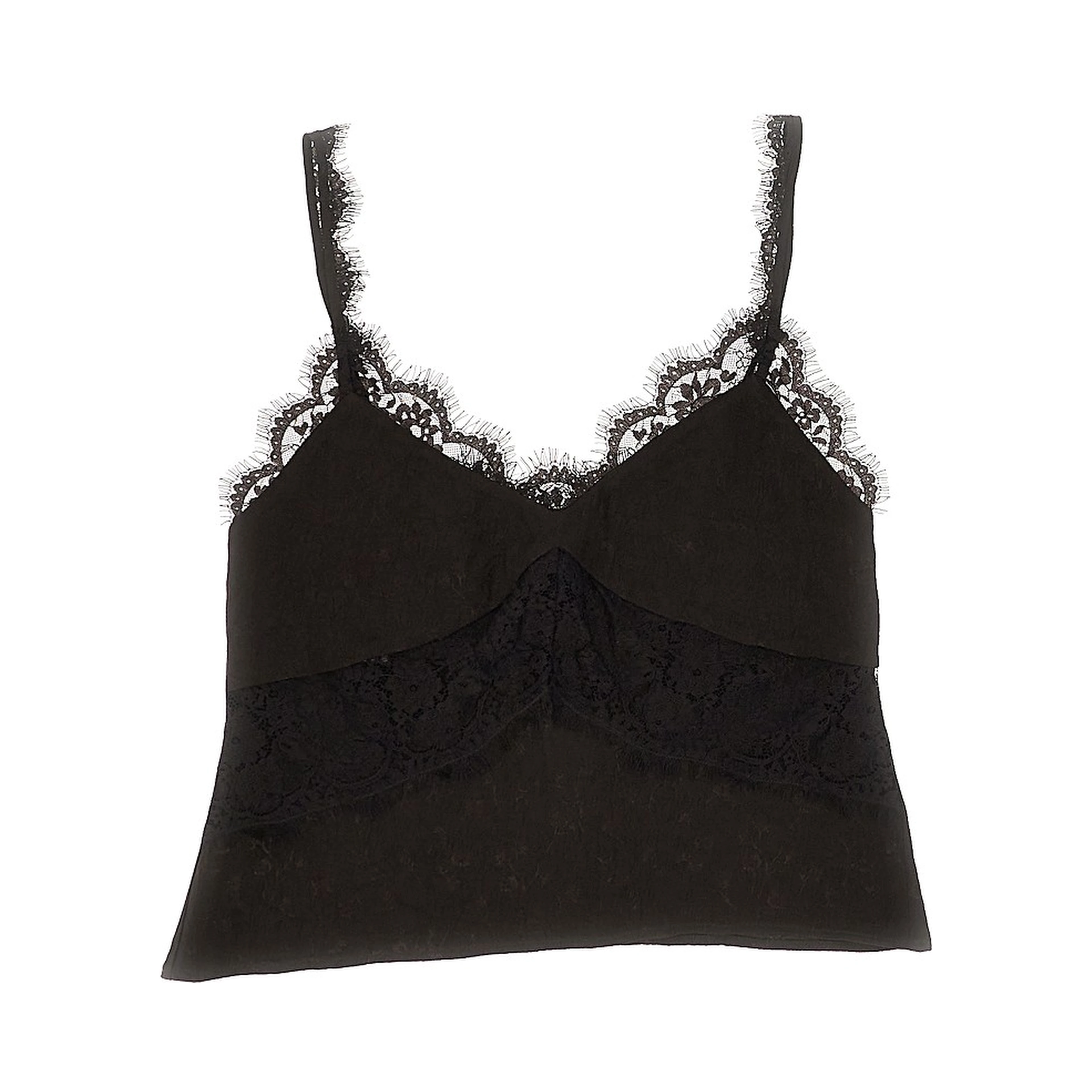 Jacquard and lace lingerie top
