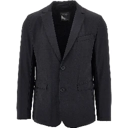 Nylon twill single-breasted jacket