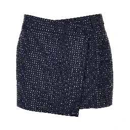 Gabardine mini skirt with rhinestones