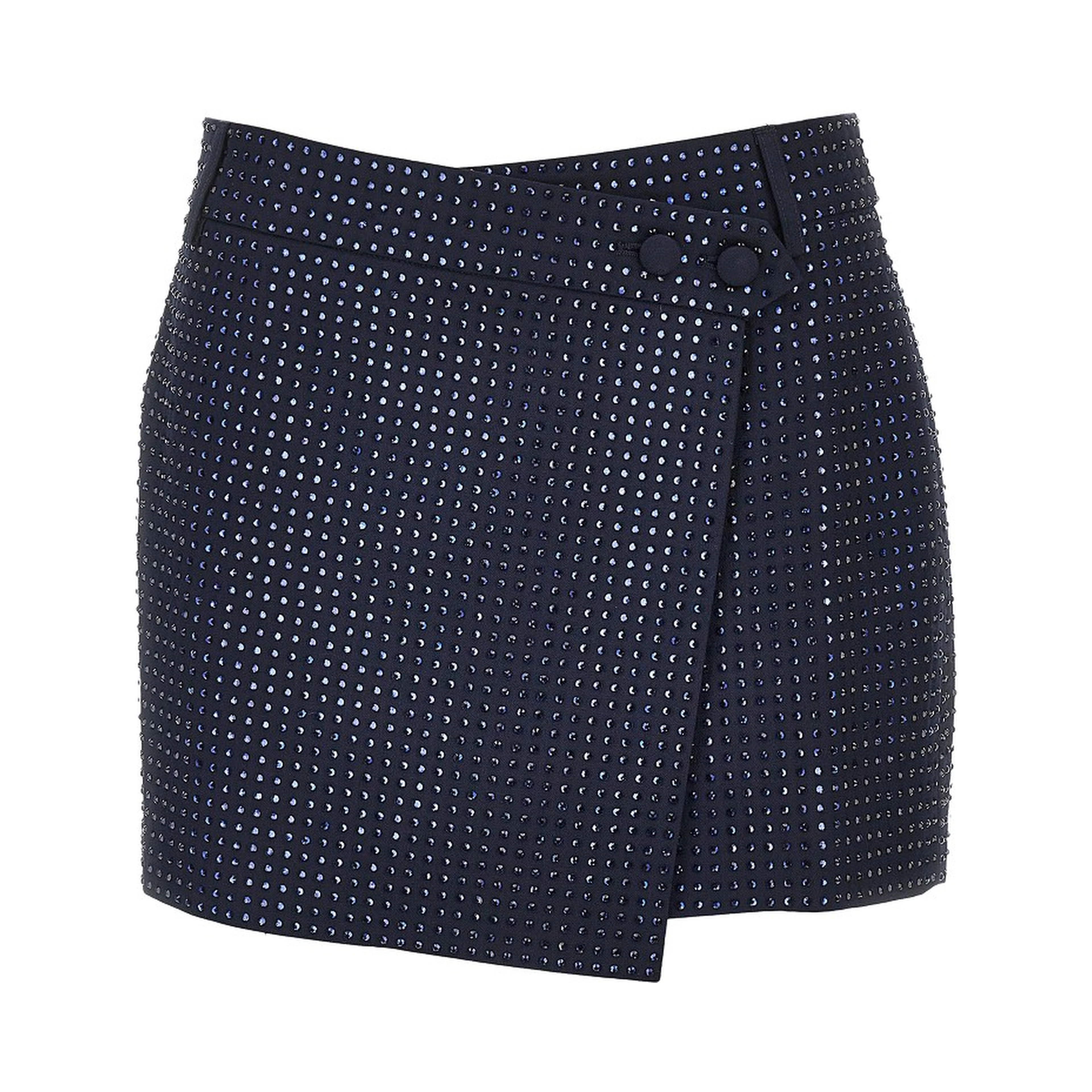 Gabardine mini skirt with rhinestones