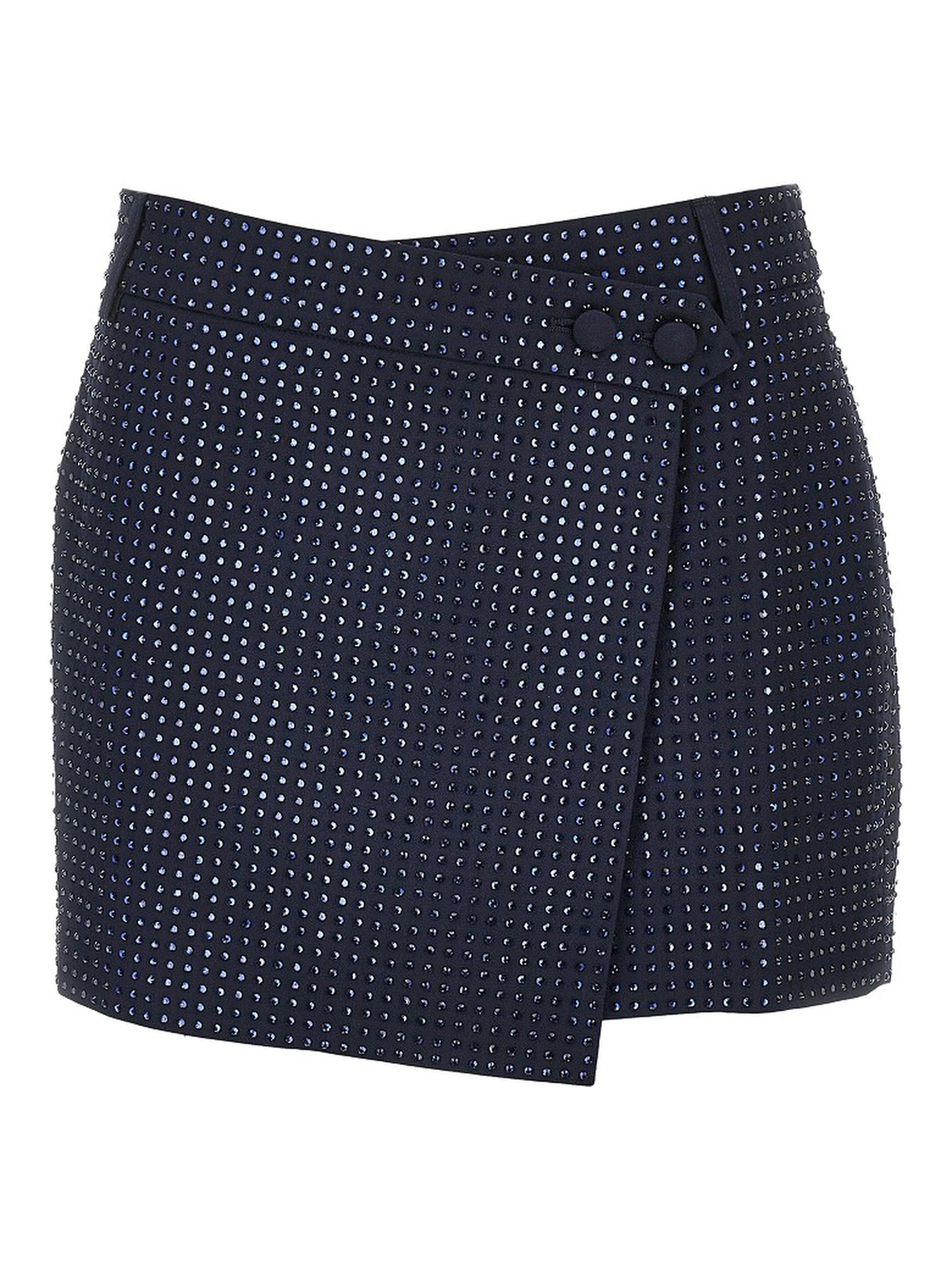 Gabardine mini skirt with rhinestones