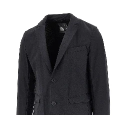 Nylon twill single-breasted jacket