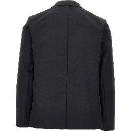 Nylon twill single-breasted jacket