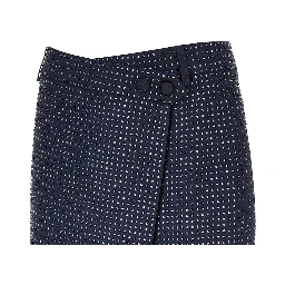 Gabardine mini skirt with rhinestones