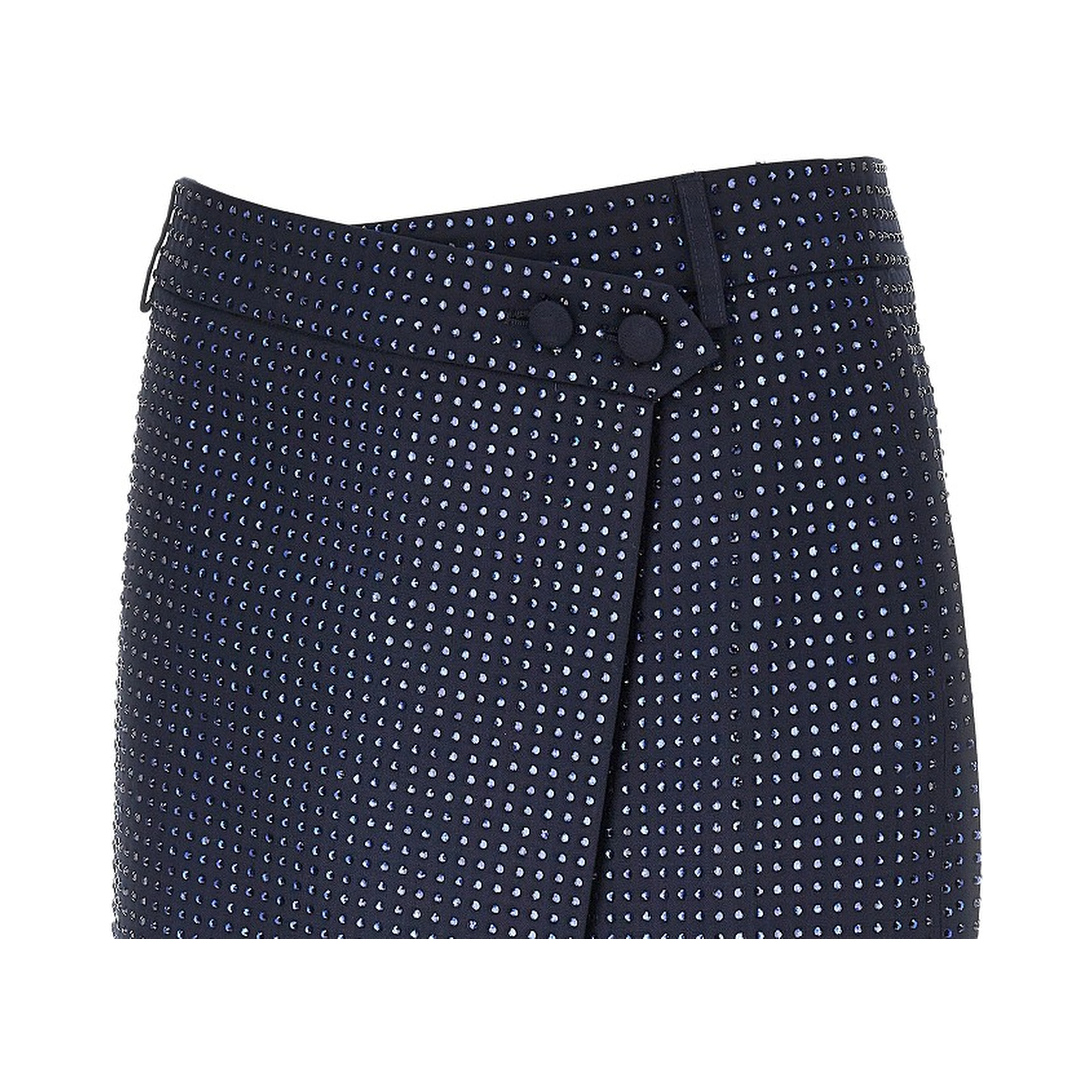 Gabardine mini skirt with rhinestones
