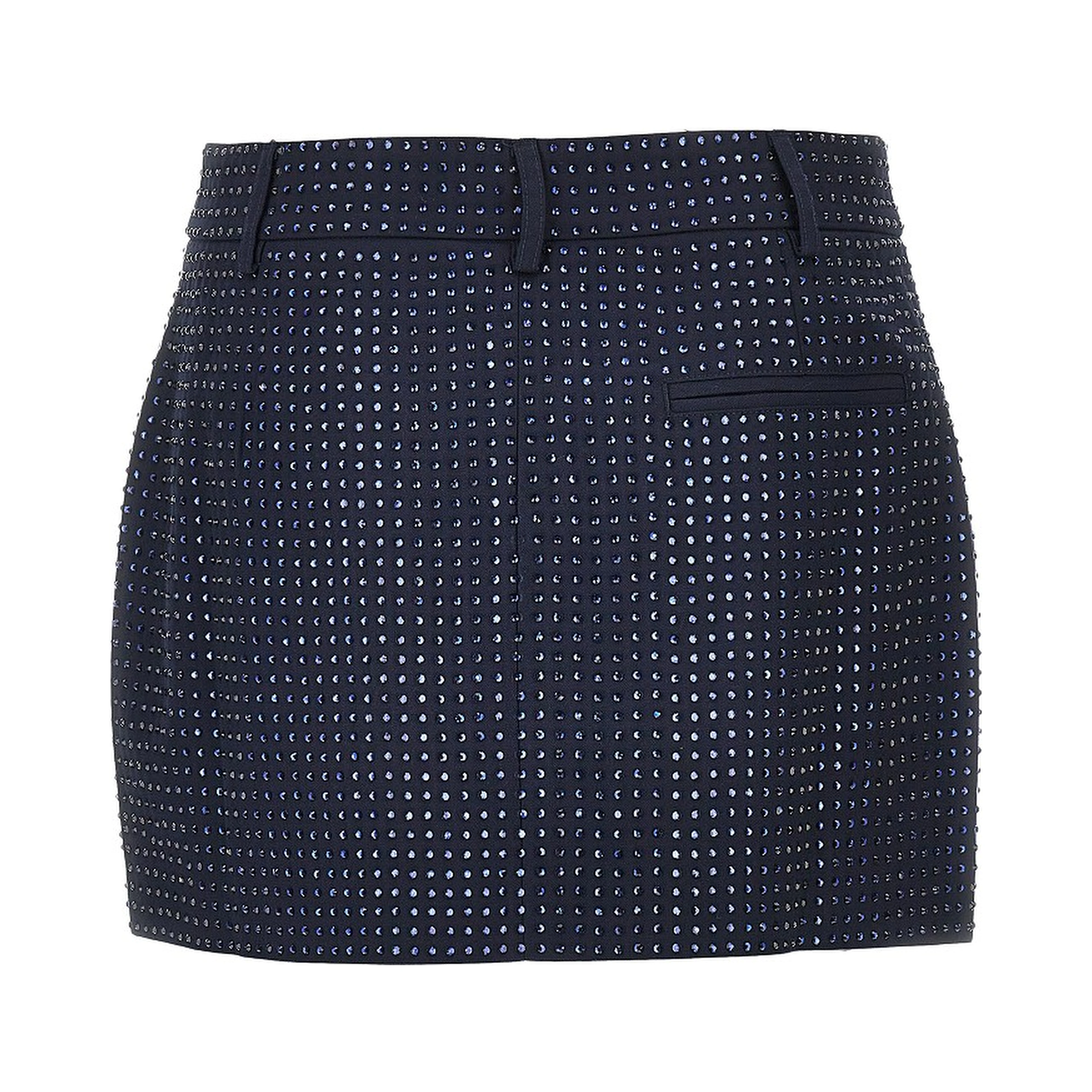 Gabardine mini skirt with rhinestones