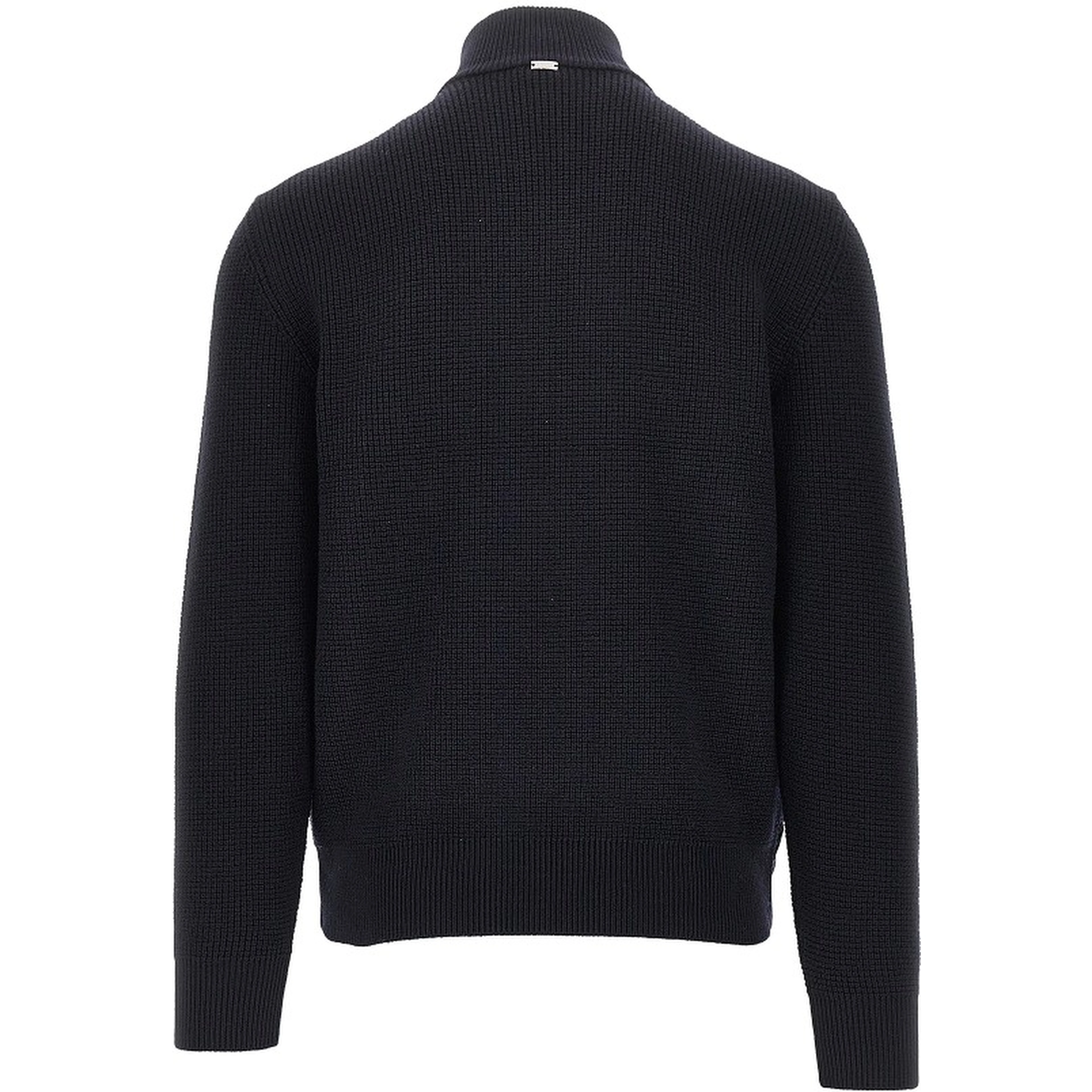 Padded nylon and wool cardigan