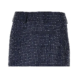 Gabardine mini skirt with rhinestones