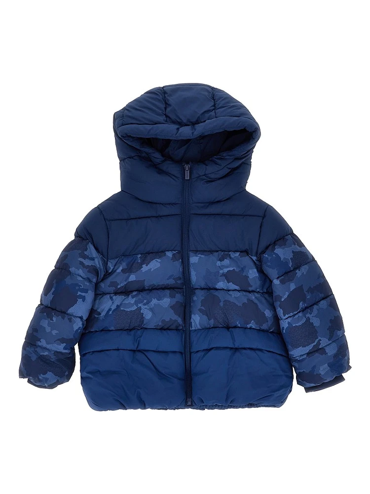 Camouflage motif padded jacket