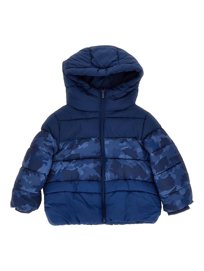 Camouflage motif padded jacket