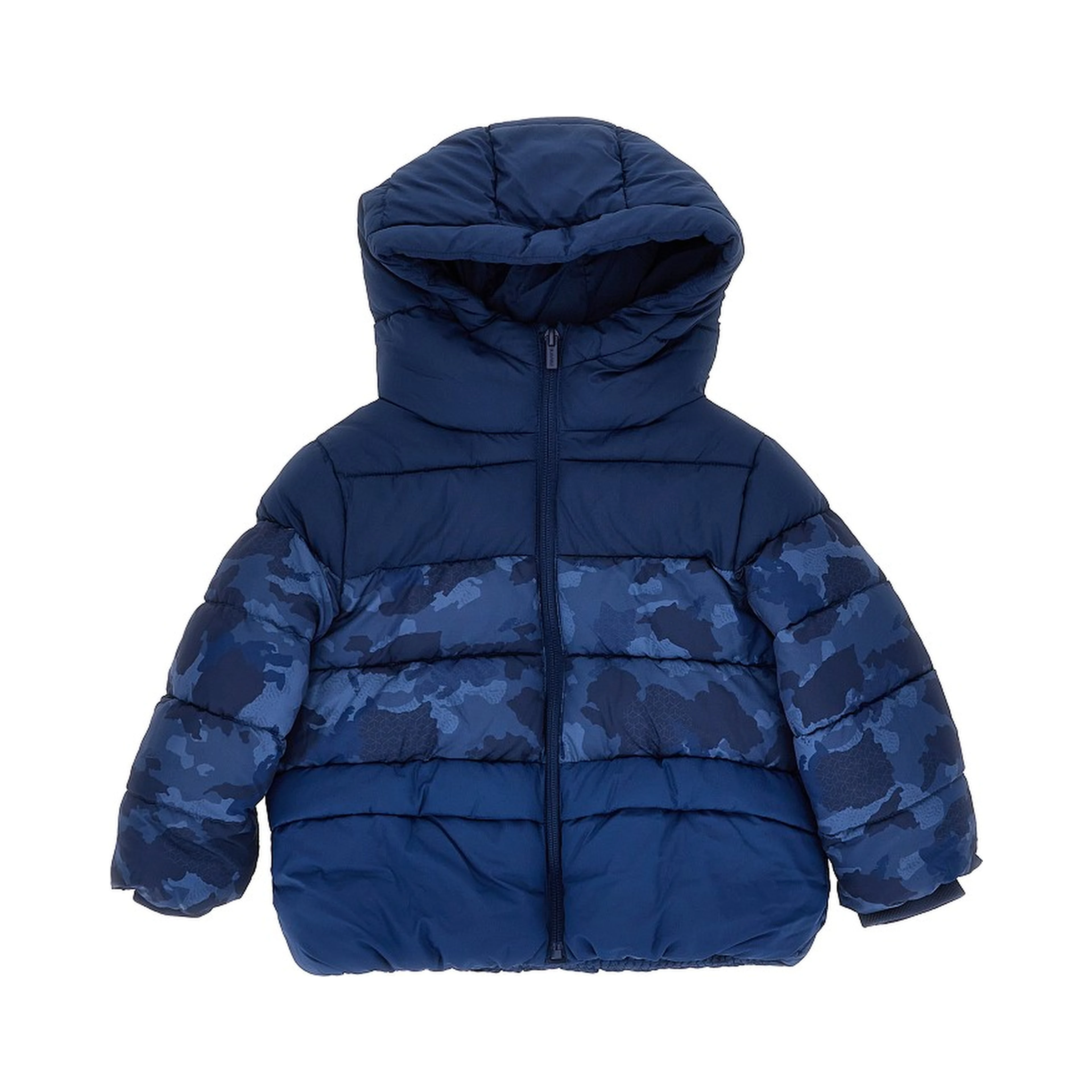 Camouflage motif padded jacket