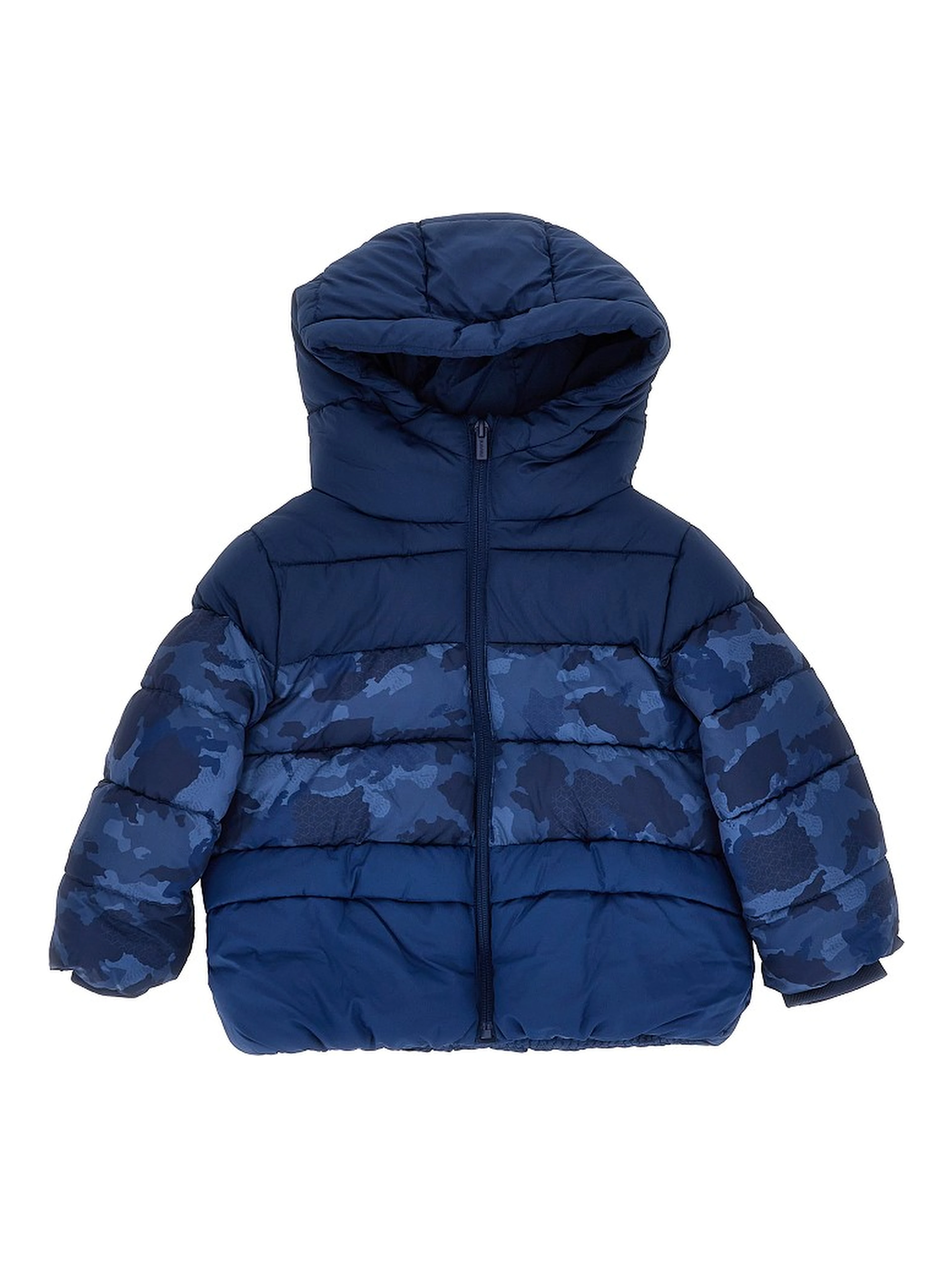 Camouflage motif padded jacket