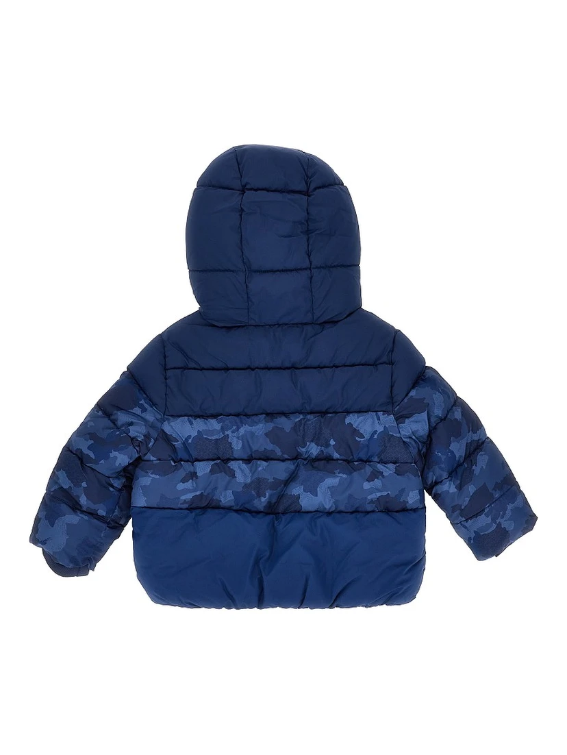 Camouflage motif padded jacket