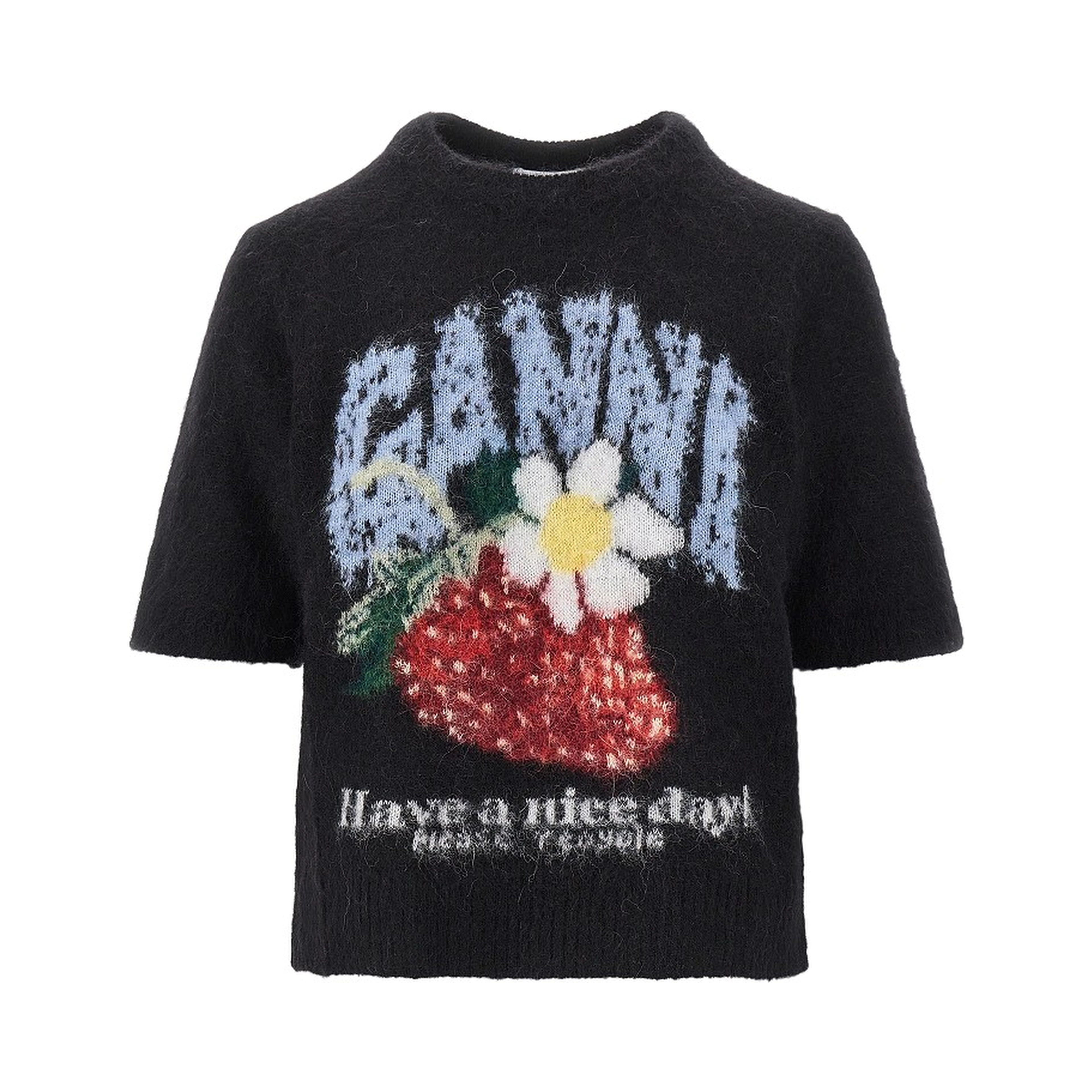 Wool-blend knitted top