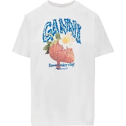 Cotton T-shirt with 'Strawberry' print