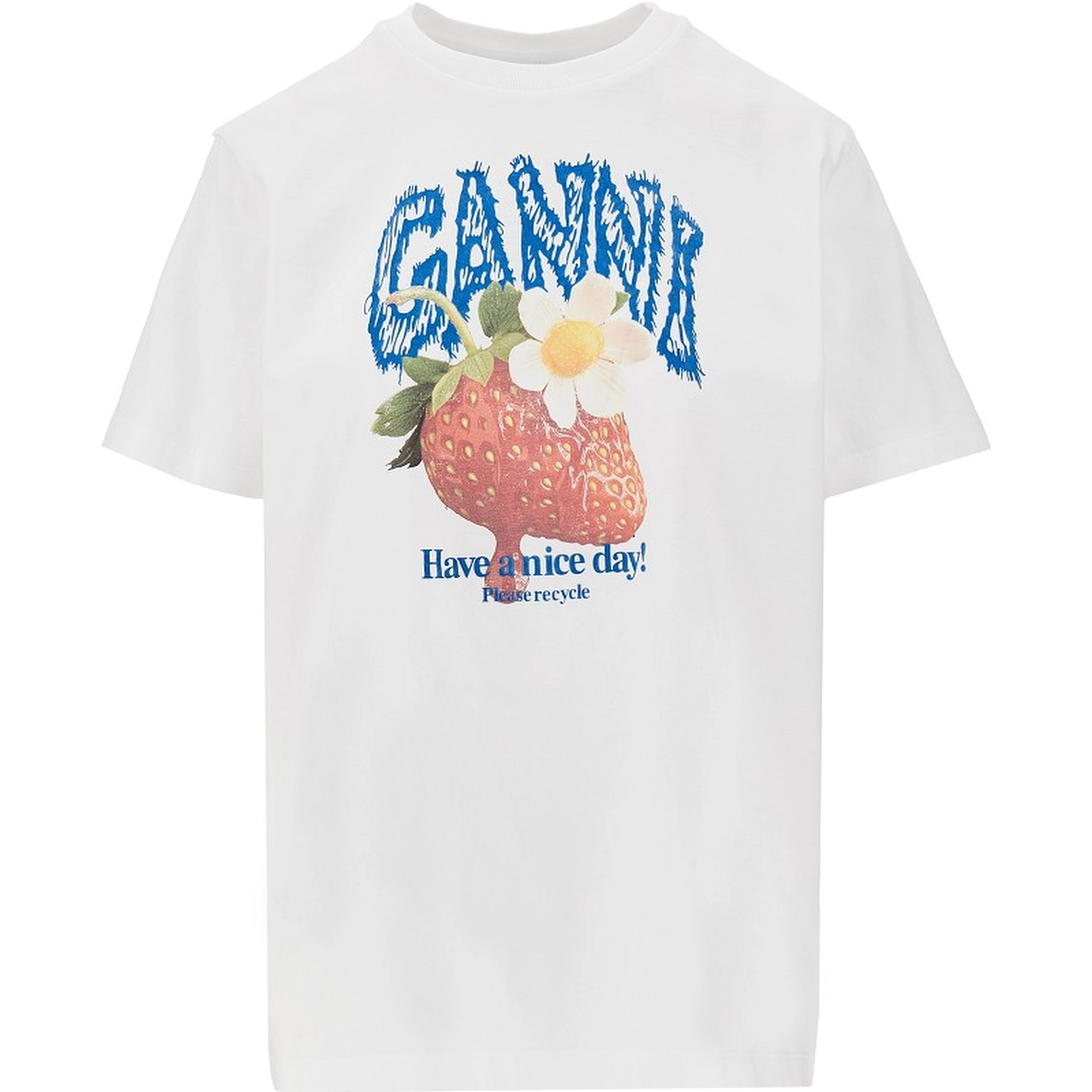 Cotton T-shirt with 'Strawberry' print