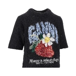 Wool-blend knitted top